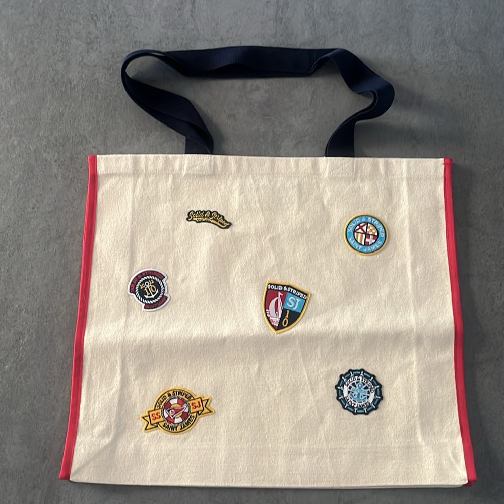 SAINT JAMES X Solid & Striped Canvas Tote